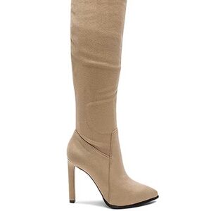 Jeffrey Campbell Sherise Over the Knee Boot Beige 8.5